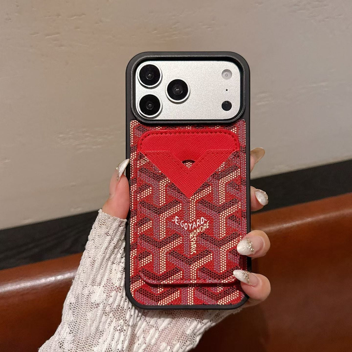 Goyard Magnet Card Holder Phone Case iPhone 1318 / Pro / Pro Max / Plus / Air