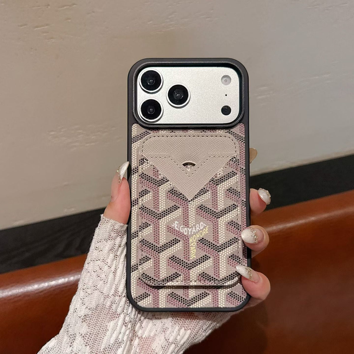Goyard Magnet Card Holder Phone Case iPhone 1318 / Pro / Pro Max / Plus / Air