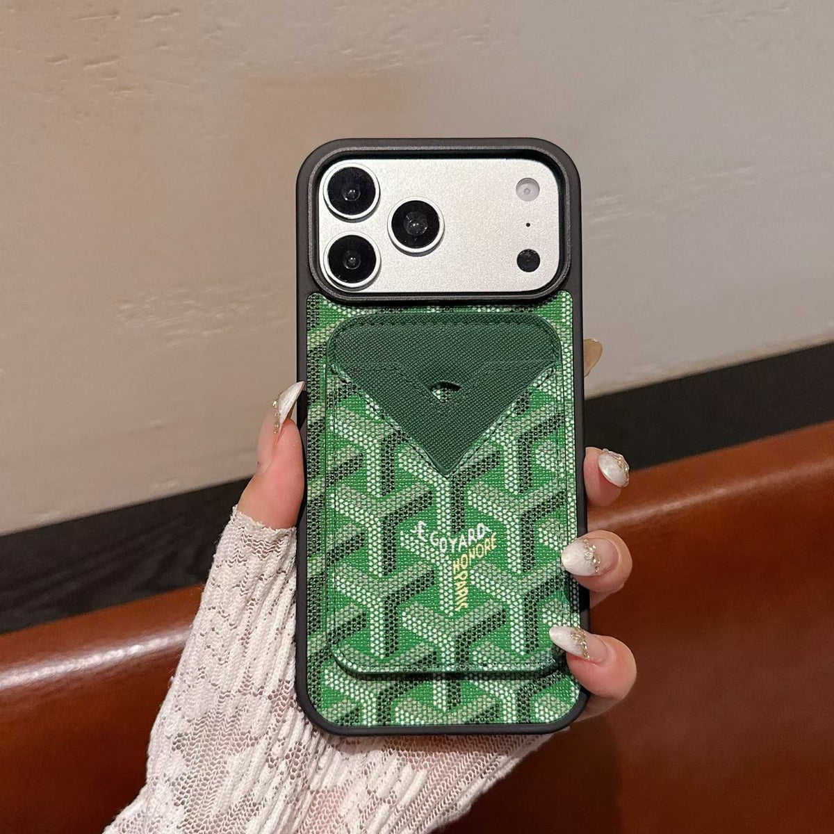 Goyard Magnet Card Holder Phone Case iPhone 1318 / Pro / Pro Max / Plus / Air