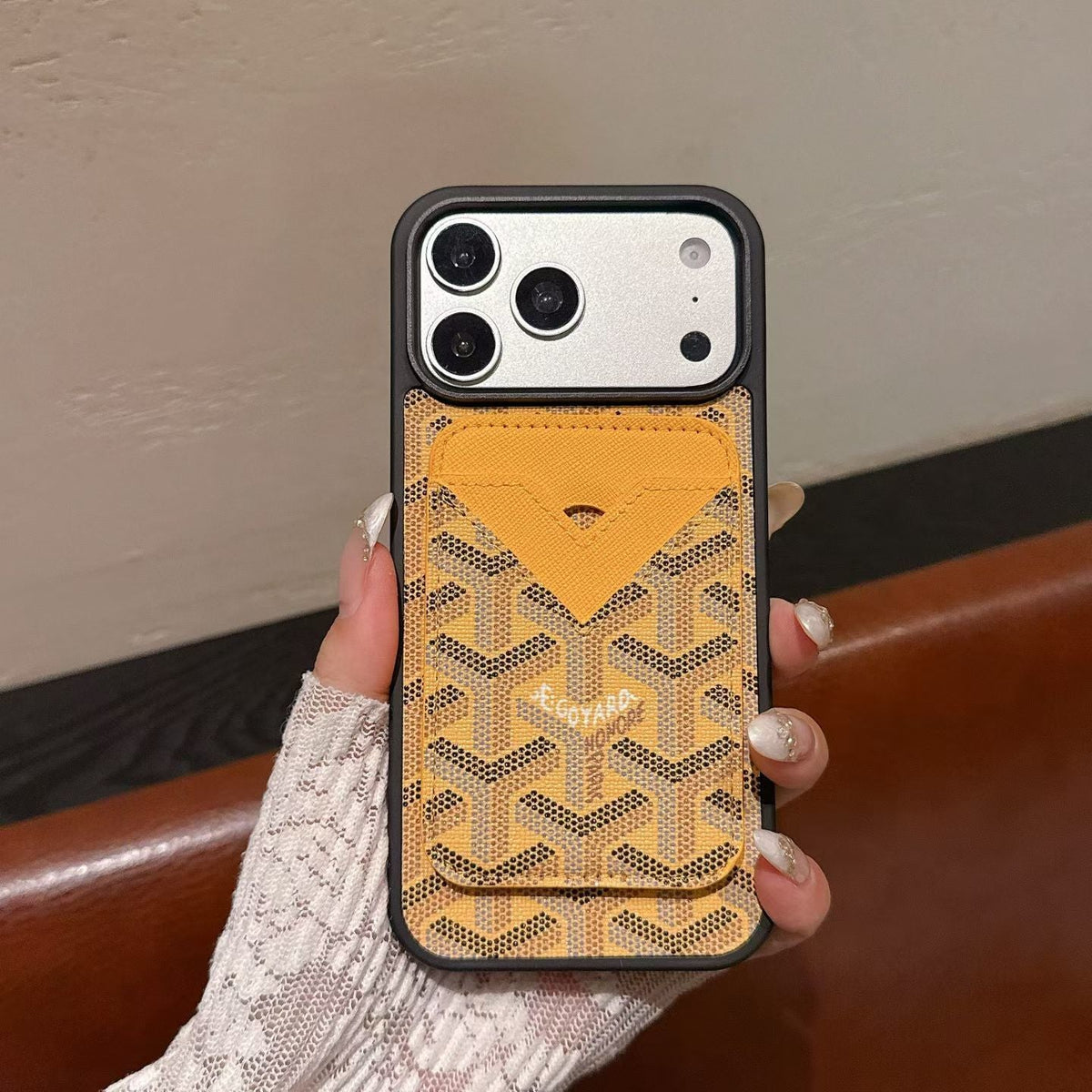 Goyard Magnet Card Holder Phone Case iPhone 1318 / Pro / Pro Max / Plus / Air