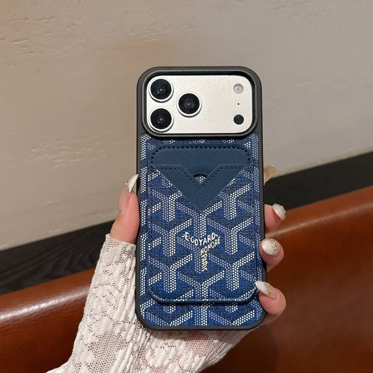 Goyard Magnet Card Holder Phone Case iPhone 1318 / Pro / Pro Max / Plus / Air