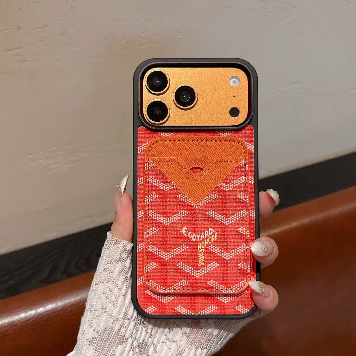Goyard Magnet Card Holder Phone Case iPhone 1318 / Pro / Pro Max / Plus / Air