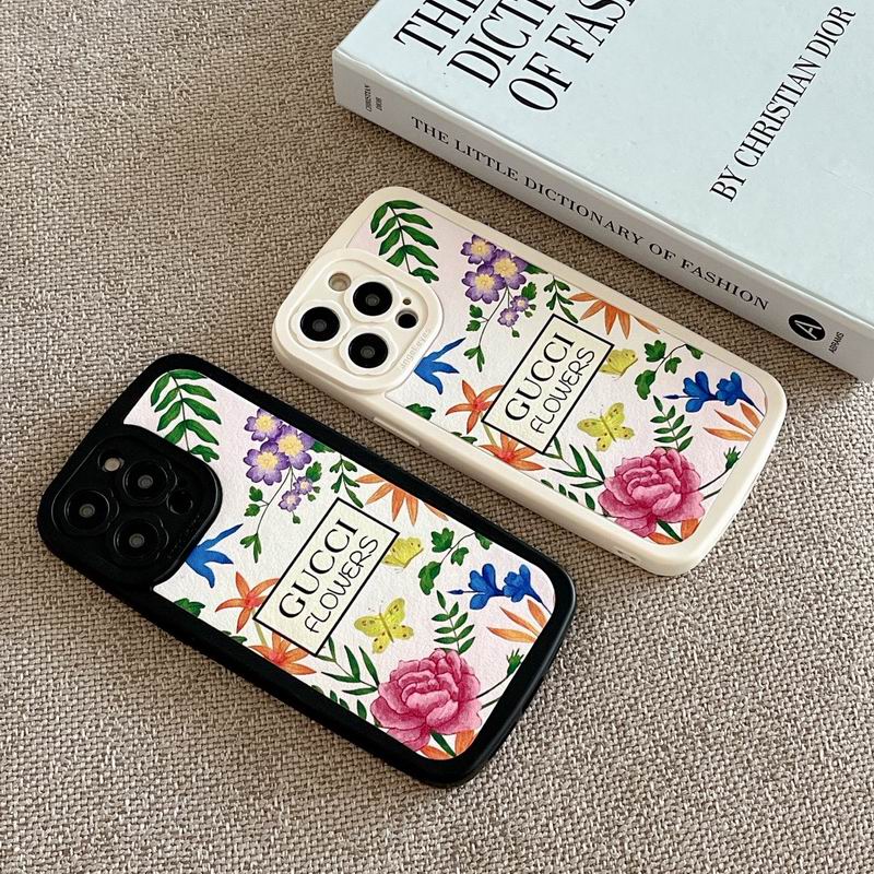 Gucci Flowers Phone Case for iPhone 11 12 13 14 15 16 17 18 Pro Max +