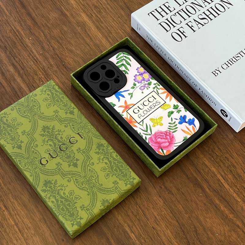 Gucci Flowers Phone Case for iPhone 11 12 13 14 15 16 17 18 Pro Max +