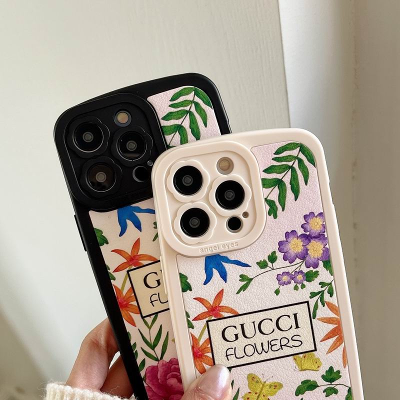 Gucci Flowers Phone Case for iPhone 11 12 13 14 15 16 17 18 Pro Max +