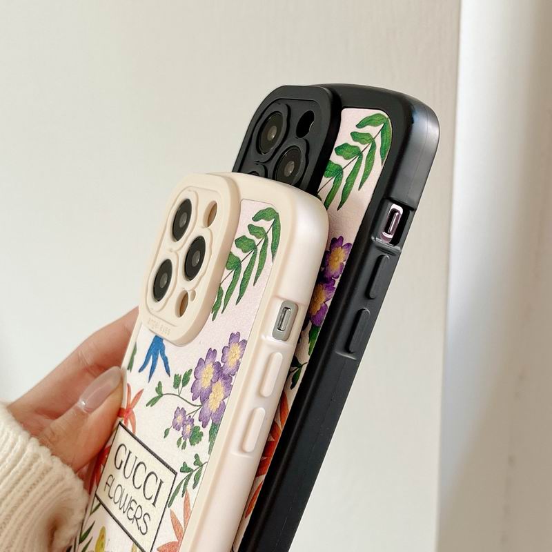 Gucci Flowers Phone Case for iPhone 11 12 13 14 15 16 17 18 Pro Max +