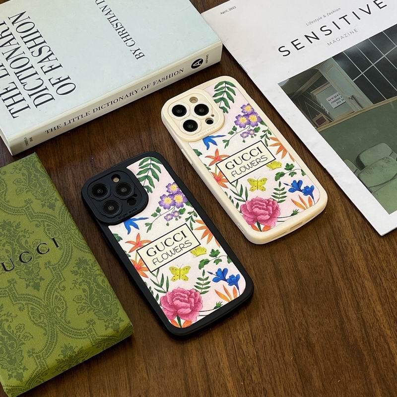 Gucci Flowers Phone Case for iPhone 11 12 13 14 15 16 17 18 Pro Max +