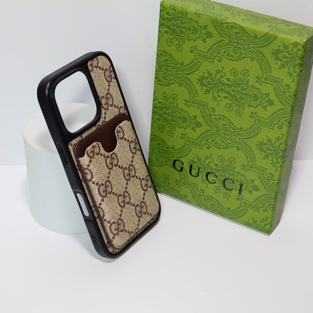 Card Holder Gucci Case for iPhone 1218 Pro Max Plus