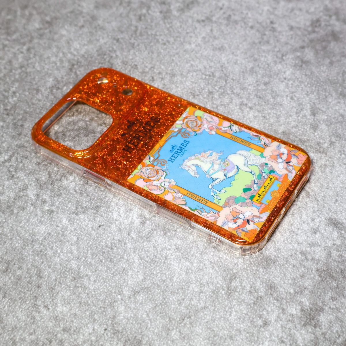 Hermes Case iPhone 1318 Pro/Pro Max Glittered and Clear