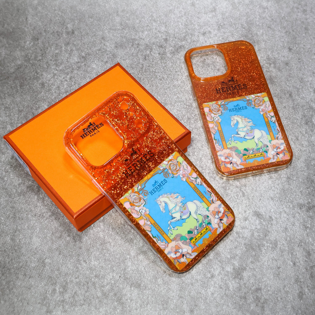 Hermes Case iPhone 1318 Pro/Pro Max Glittered and Clear