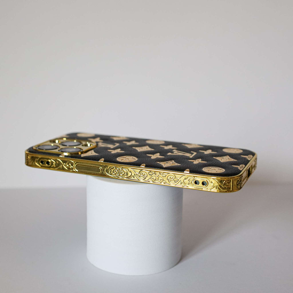 iPhone Glitter Case Leather Gold Letters 11 12 13 14 15 16 17 18 Pro Max