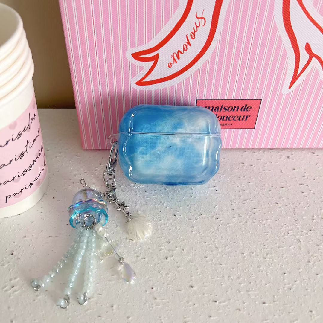 Blue Sky AirPods Case with Jelly Beaded Charm