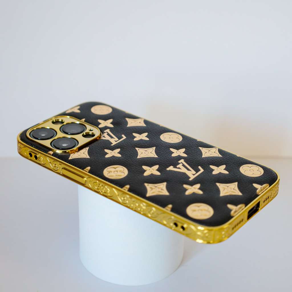iPhone Glitter Case Leather Gold Letters 11 12 13 14 15 16 17 18 Pro Max