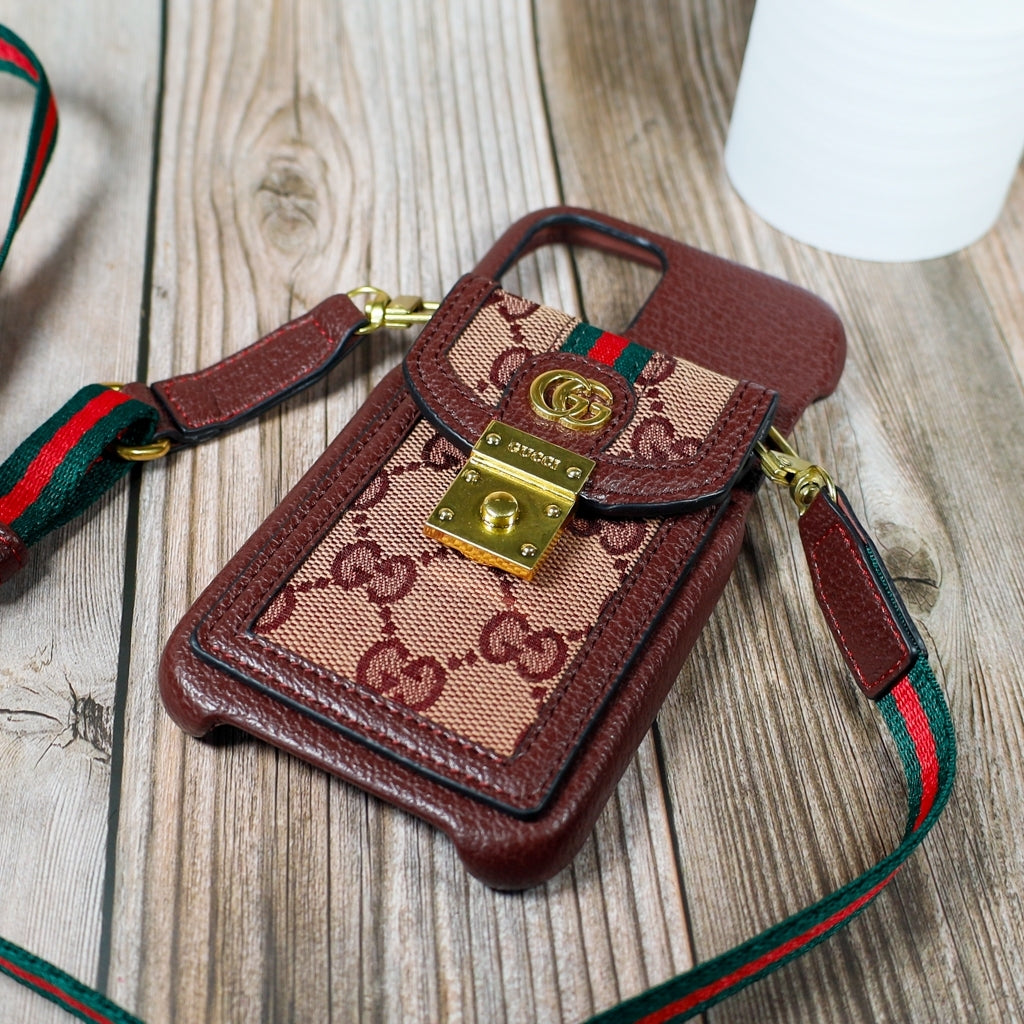 Gucci Design iPhone Case Crossbody Style 1118 Pro Max Plus