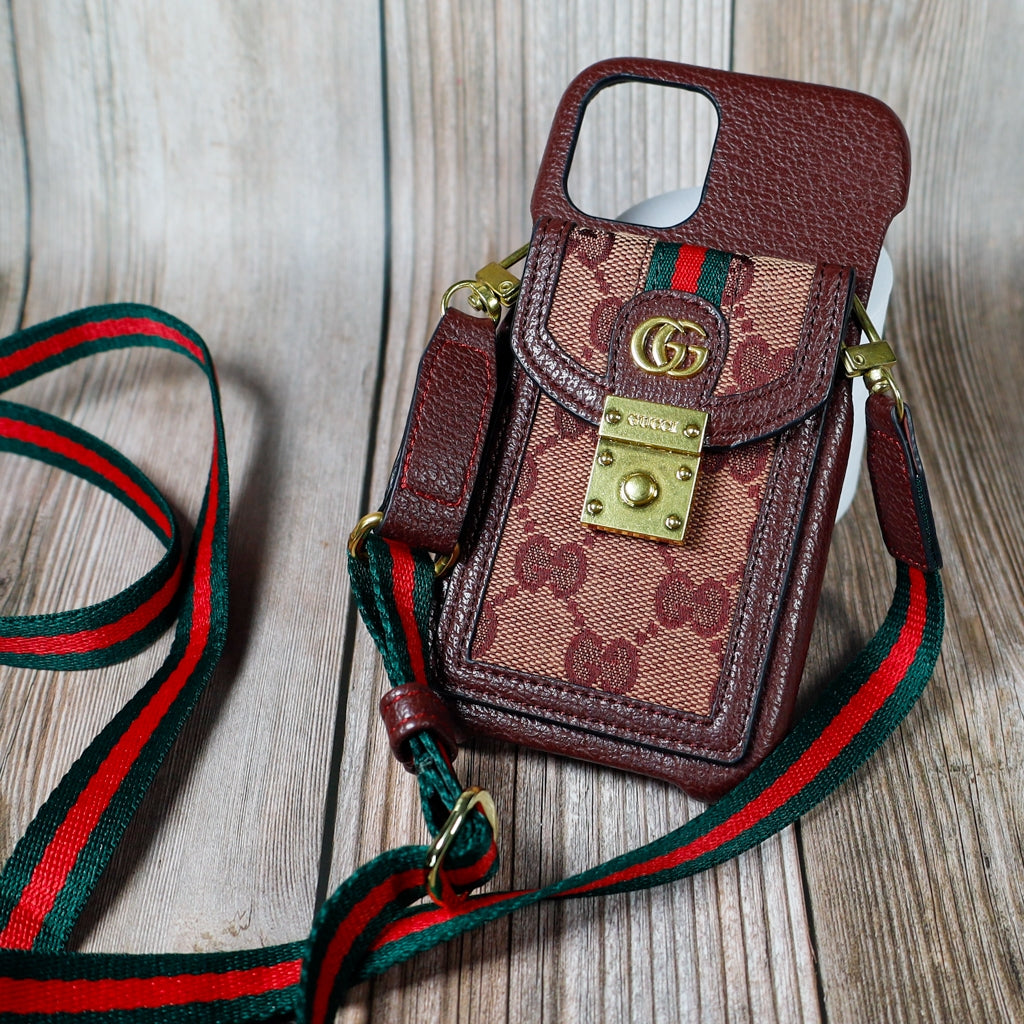 Gucci Design iPhone Case Crossbody Style 1118 Pro Max Plus