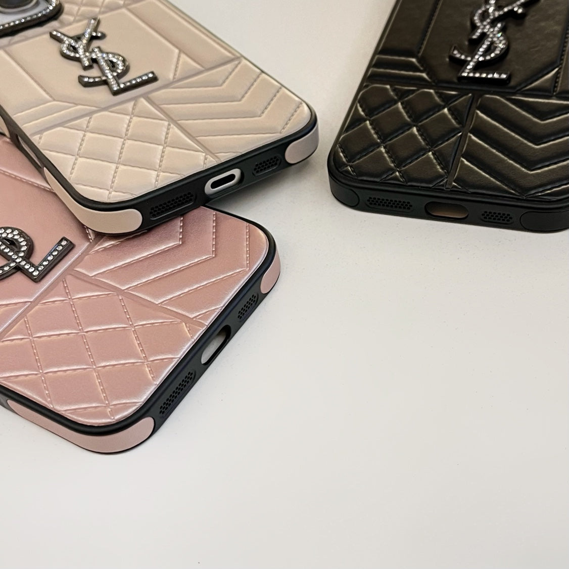 YSL Luxury iPhone Case Rhinestone for iPhone 1218 Pro Max