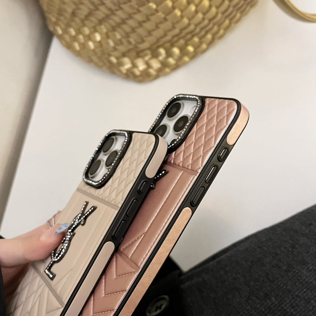 YSL Luxury iPhone Case Rhinestone for iPhone 1218 Pro Max