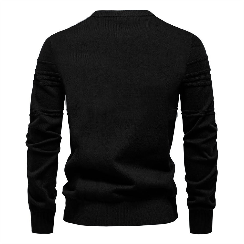 Men's Textured Crew Neck Knit Sweater