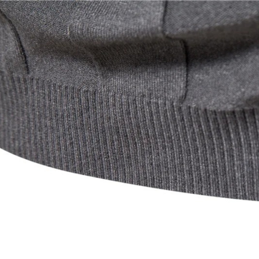 Men's Textured Cable Knit Zip Sweater
