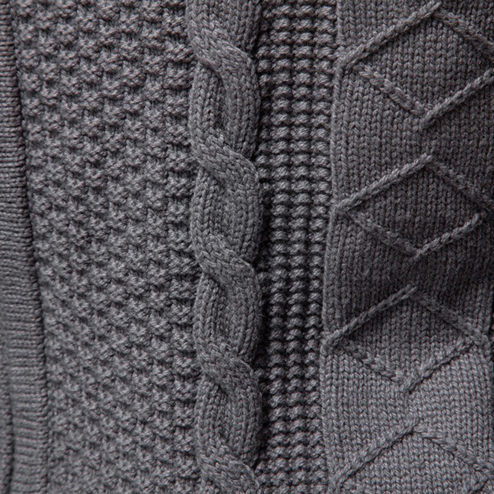 Men's Zip-Neck Cable-Knit Sweater