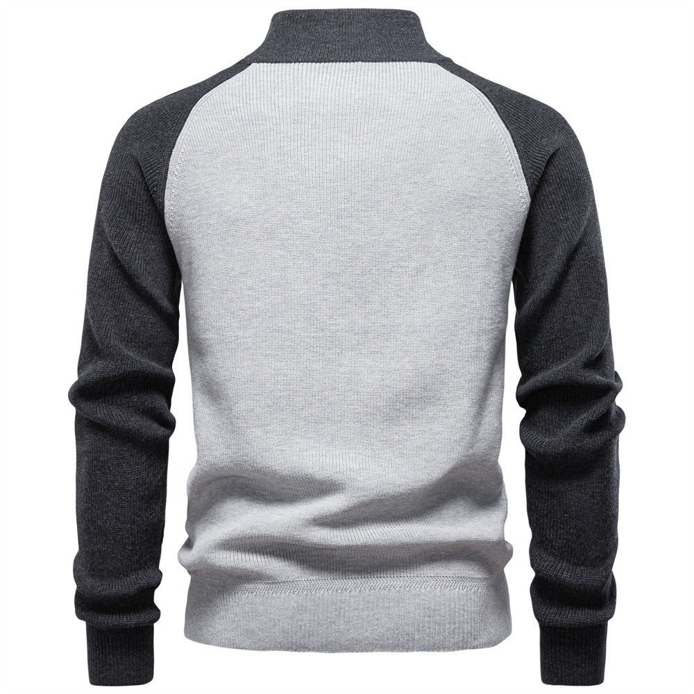 Men's Quarter-Zip Mock Neck Knit Sweater