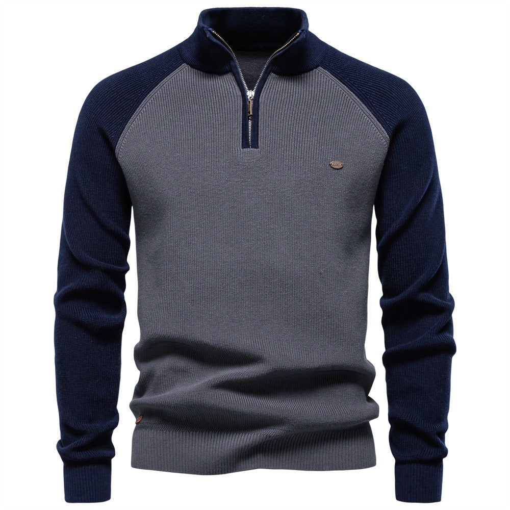 Men's Quarter-Zip Mock Neck Knit Sweater