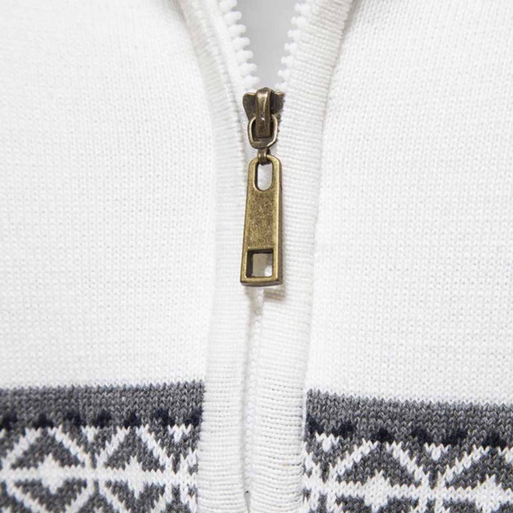 Men's Fair Isle Quarter-Zip Knit Sweater