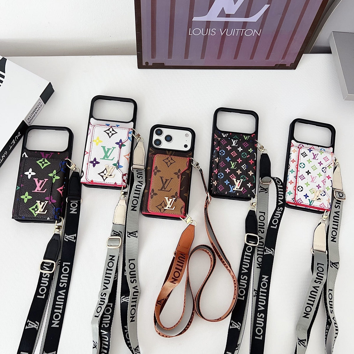 Multicolor Monogram Crossbody Wallet Case for 14-18 / Pro / Pro Max