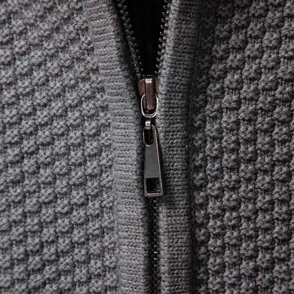Men's Zip-Neck Cable-Knit Sweater