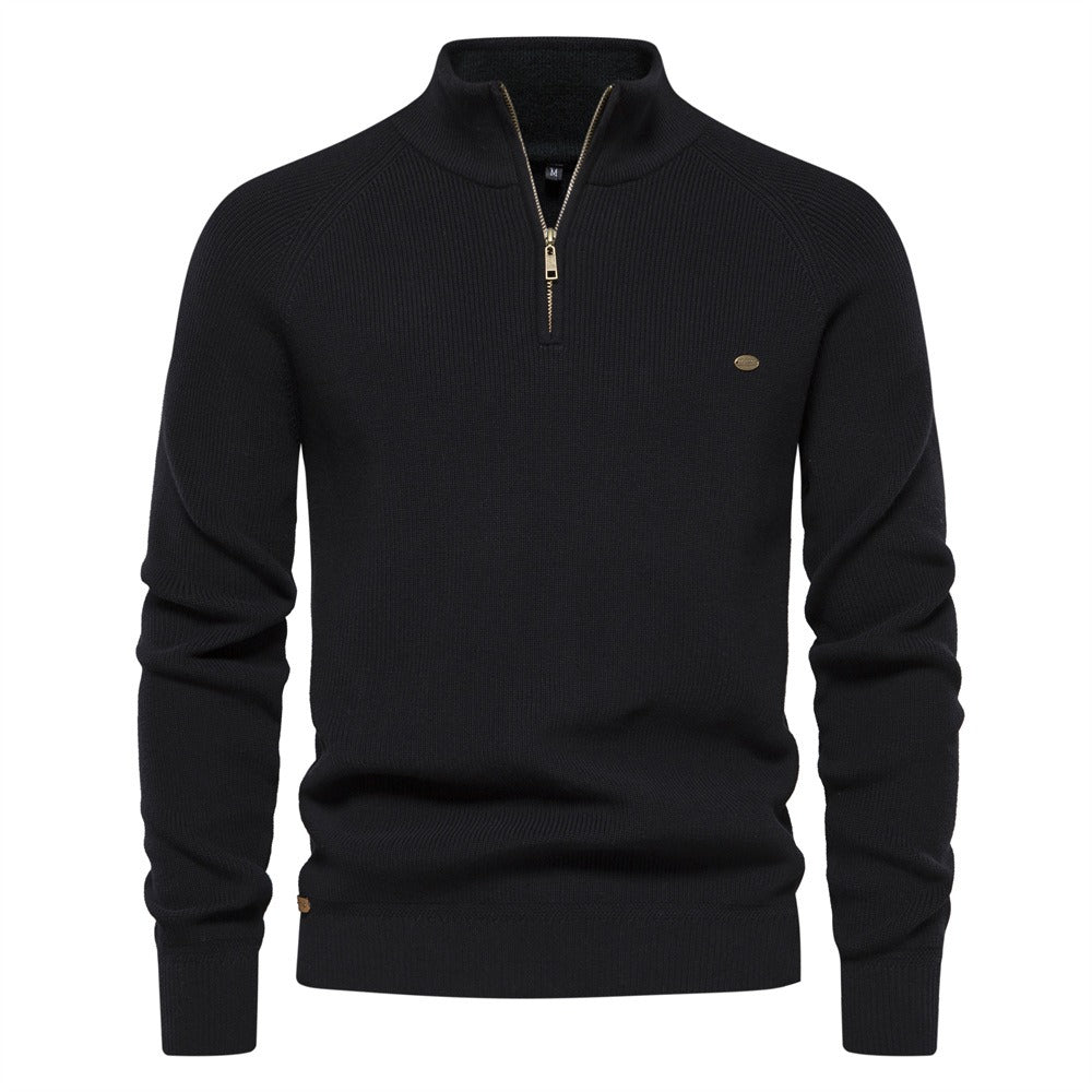 Men's Quarter-Zip Mock Neck Knit Sweater