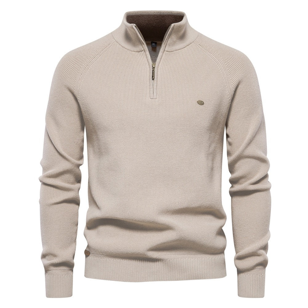 Men's Quarter-Zip Mock Neck Knit Sweater