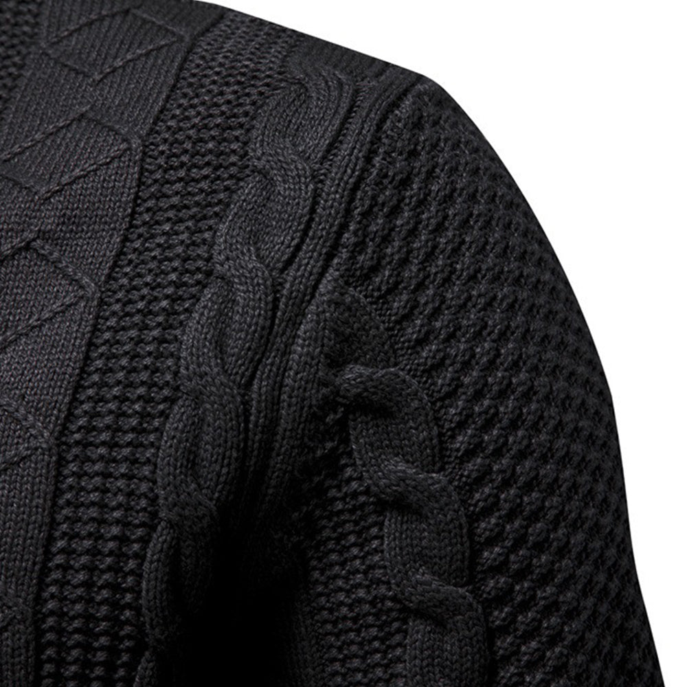 Men's Zip-Neck Cable-Knit Sweater
