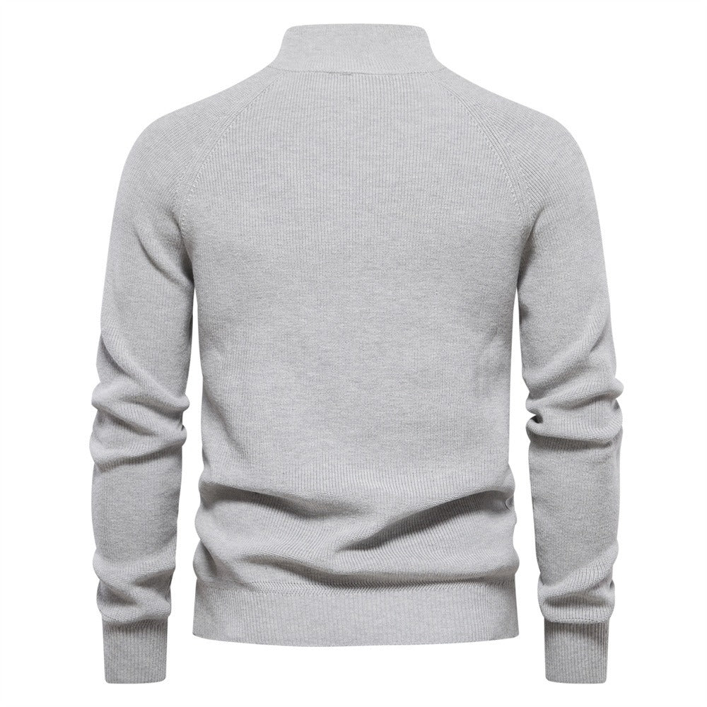 Men's Quarter-Zip Mock Neck Knit Sweater