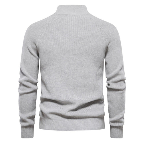 Men's Quarter-Zip Mock Neck Knit Sweater