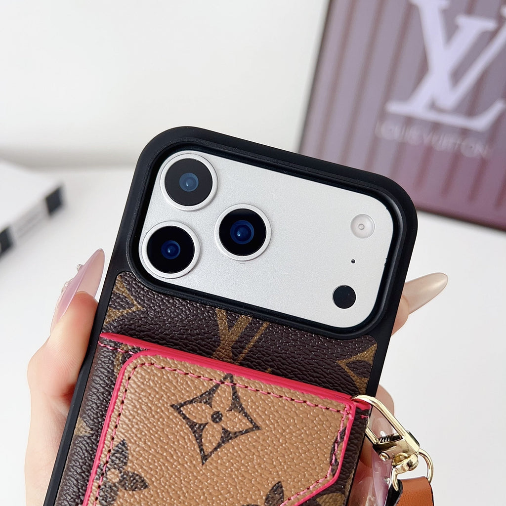 Multicolor Monogram Crossbody Wallet Case for 14-18 / Pro / Pro Max