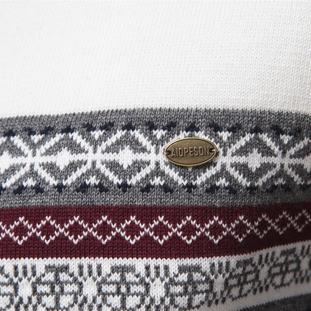 Men's Fair Isle Quarter-Zip Knit Sweater