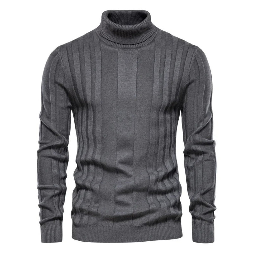 Men's Textured Cable Knit Zip Sweater