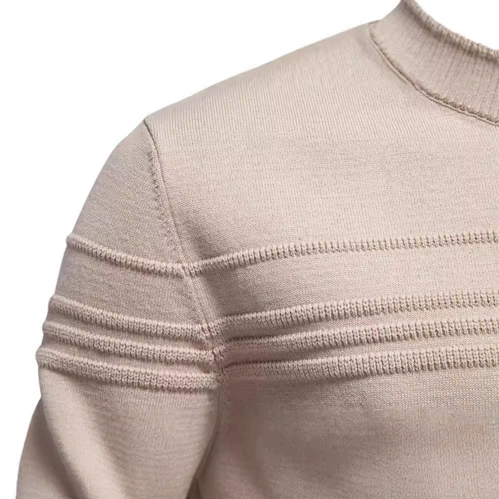 Men's Textured Crew Neck Knit Sweater