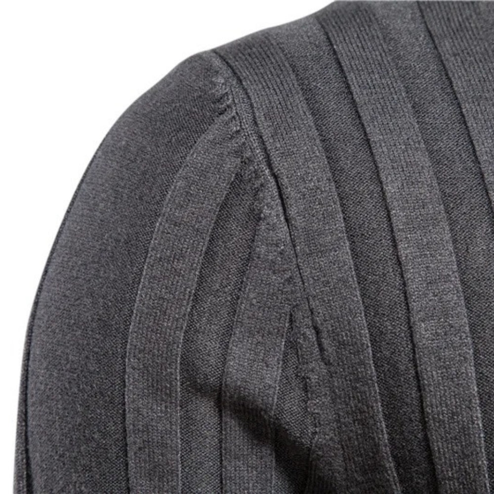 Men's Textured Cable Knit Zip Sweater