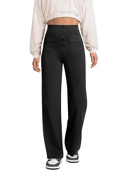 Women’s High-Waisted Cargo Hiking Pants with Drawstring & 4 Pockets