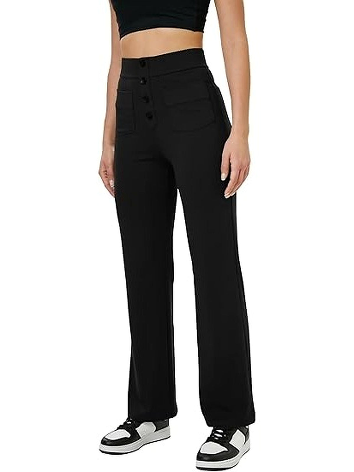Women’s High-Waisted Cargo Hiking Pants with Drawstring & 4 Pockets