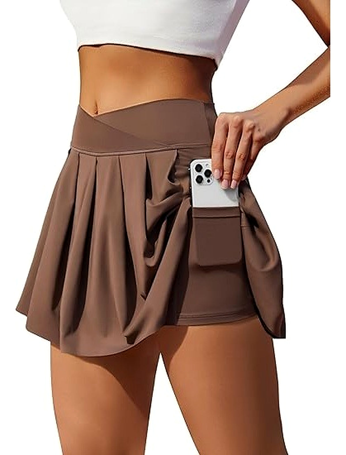 Women’s High-Waisted Pleated Tennis Skort with Pockets